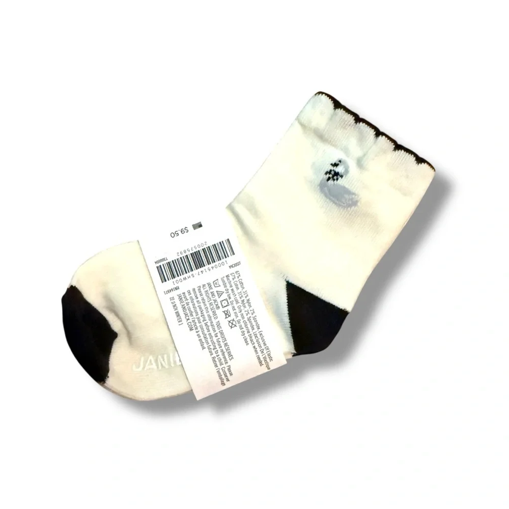 Janie and Jack NWT Baby Socks Swan Ivory Black‎ Boys Size 12-18M Infant Basics